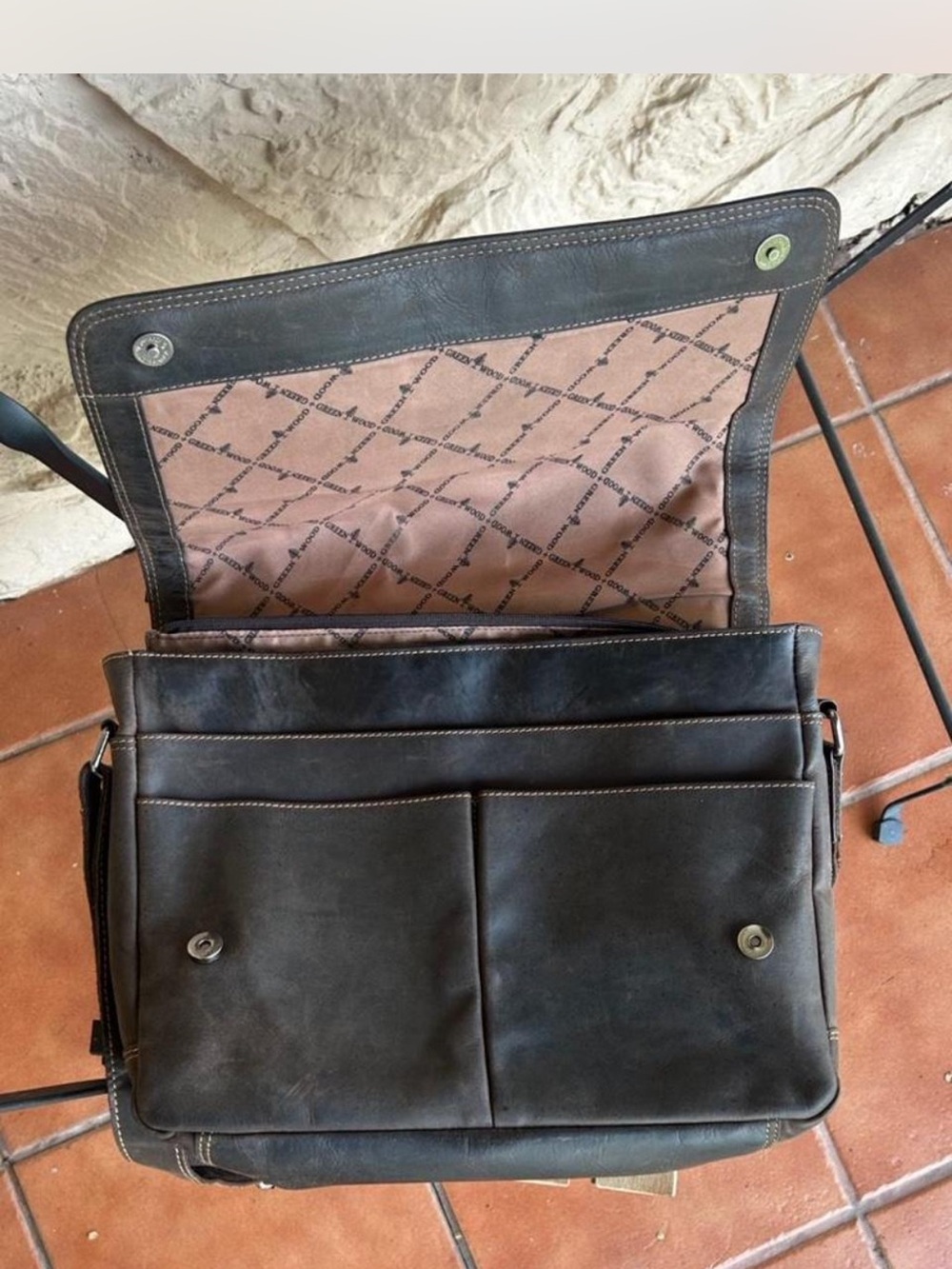 Men's Dark Brown Leather Messenger Bag - Classic Everyday Carry